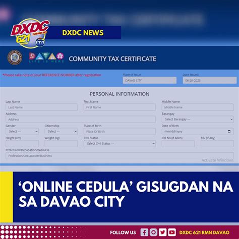 cedula davao city|Davao City Treasurer Office.